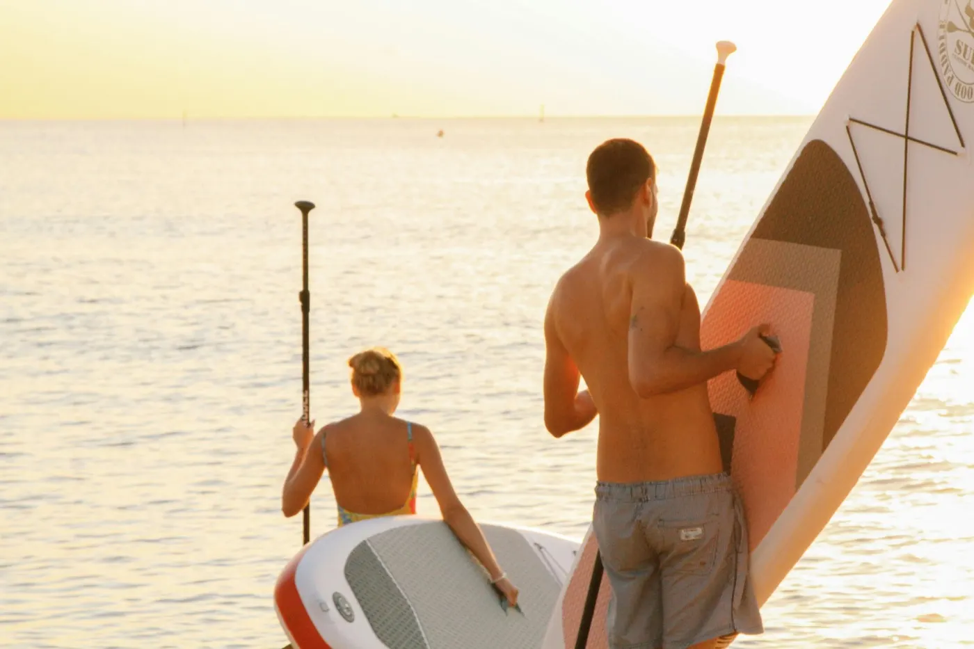 Paddleboarding on calm water off Koh Tao