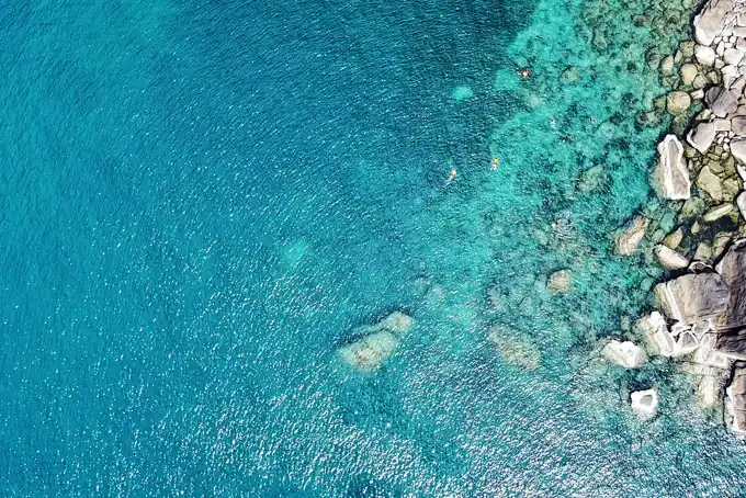 Snorkelling in clear water off Koh Tao