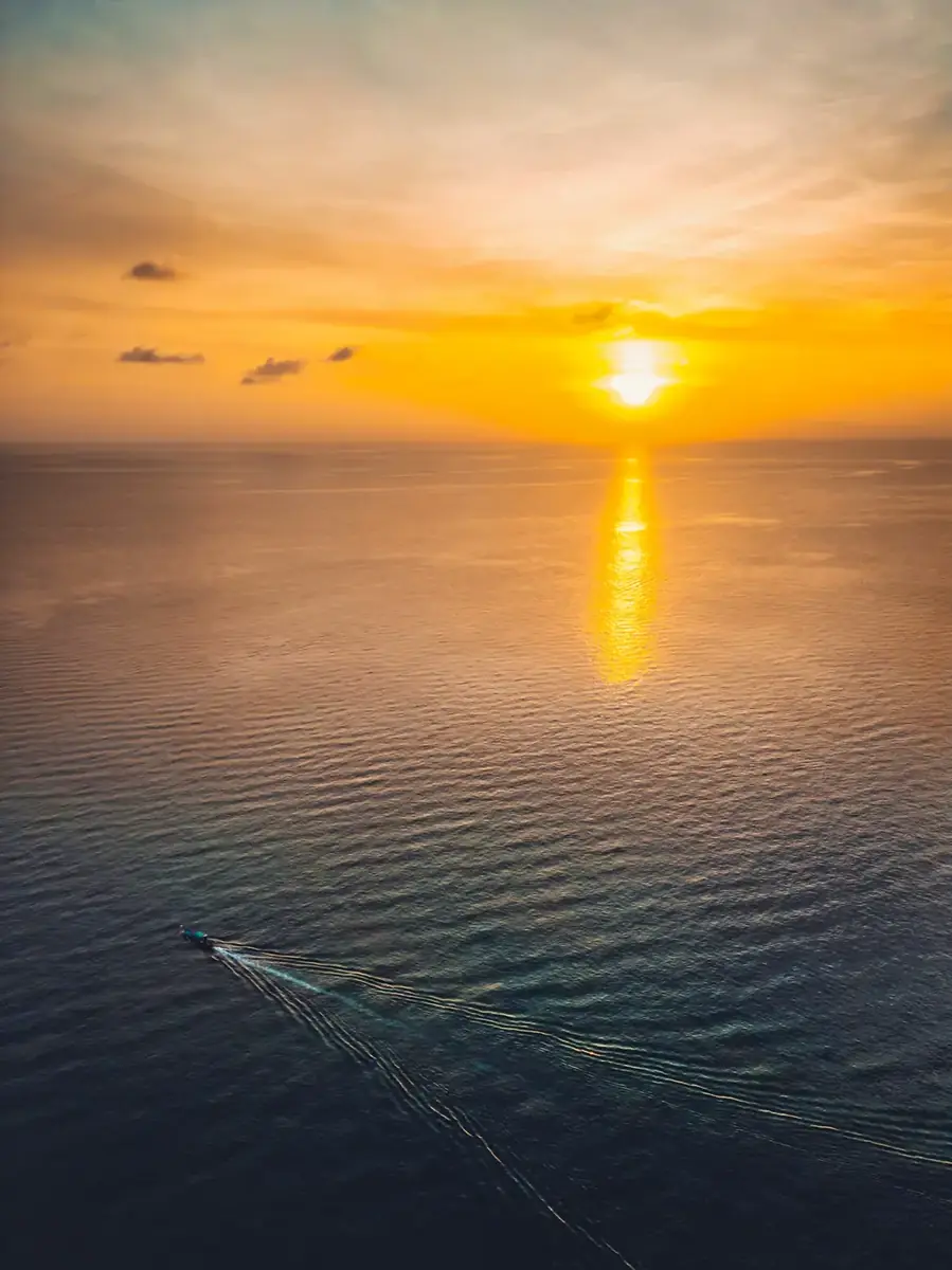 Golden sunset over the water, Koh Tao